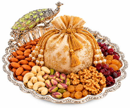 Peacock Silverware Tray + Potli